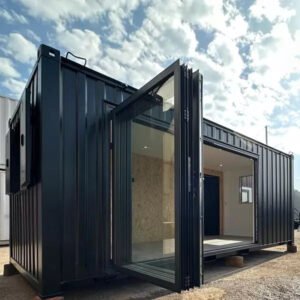 Bürocontainer 6,4 x 2,4 m mit Falttür