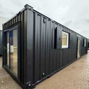 Bürocontainer 9,7 x 3 m mit Schiebetür
